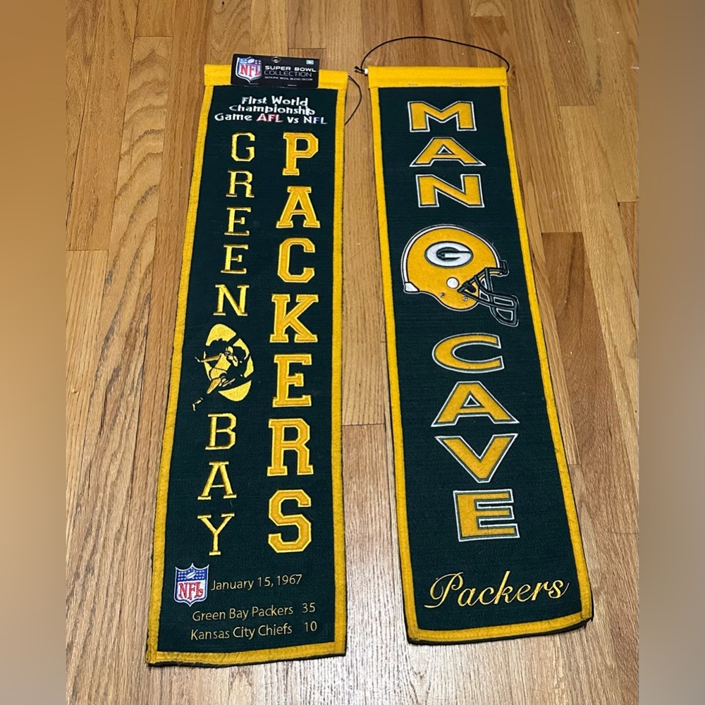 NFL Winning Streak Green Bay Packers Super Bowl I/Man Cave Wool Blend Banner
